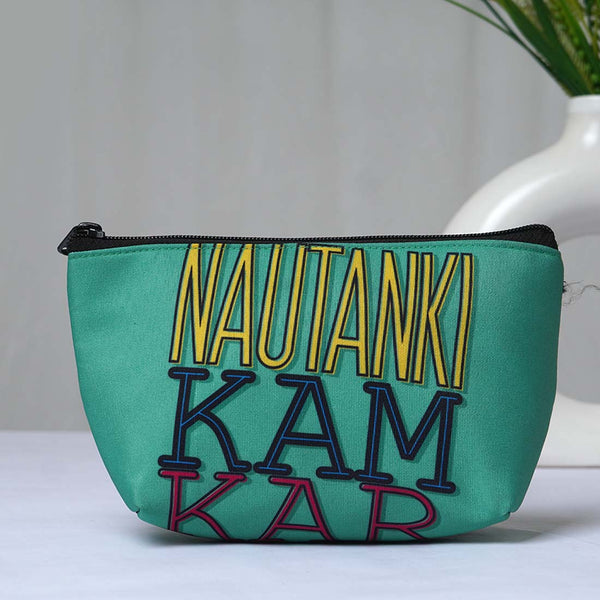 Green Printed Travel Pouch - Uncommongifts.in